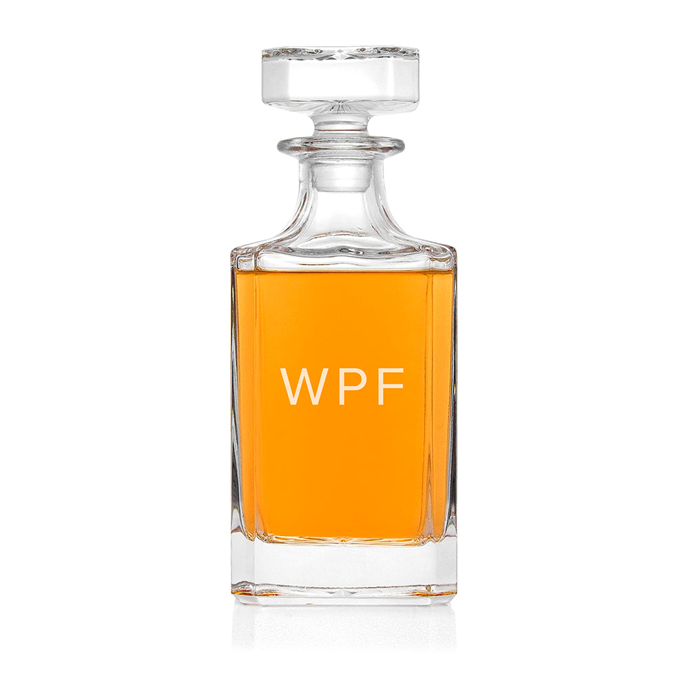 Personalised Classic Initials Square Decanter with Stopper