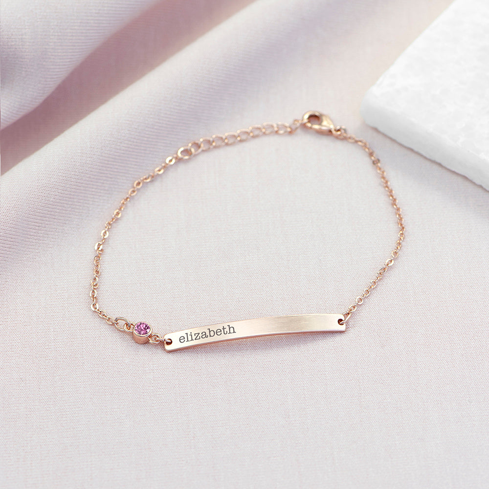 Personalised Rose Gold Birthstone Crystal Bracelet