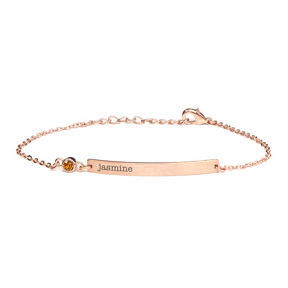 Personalised Rose Gold Birthstone Crystal Bracelet