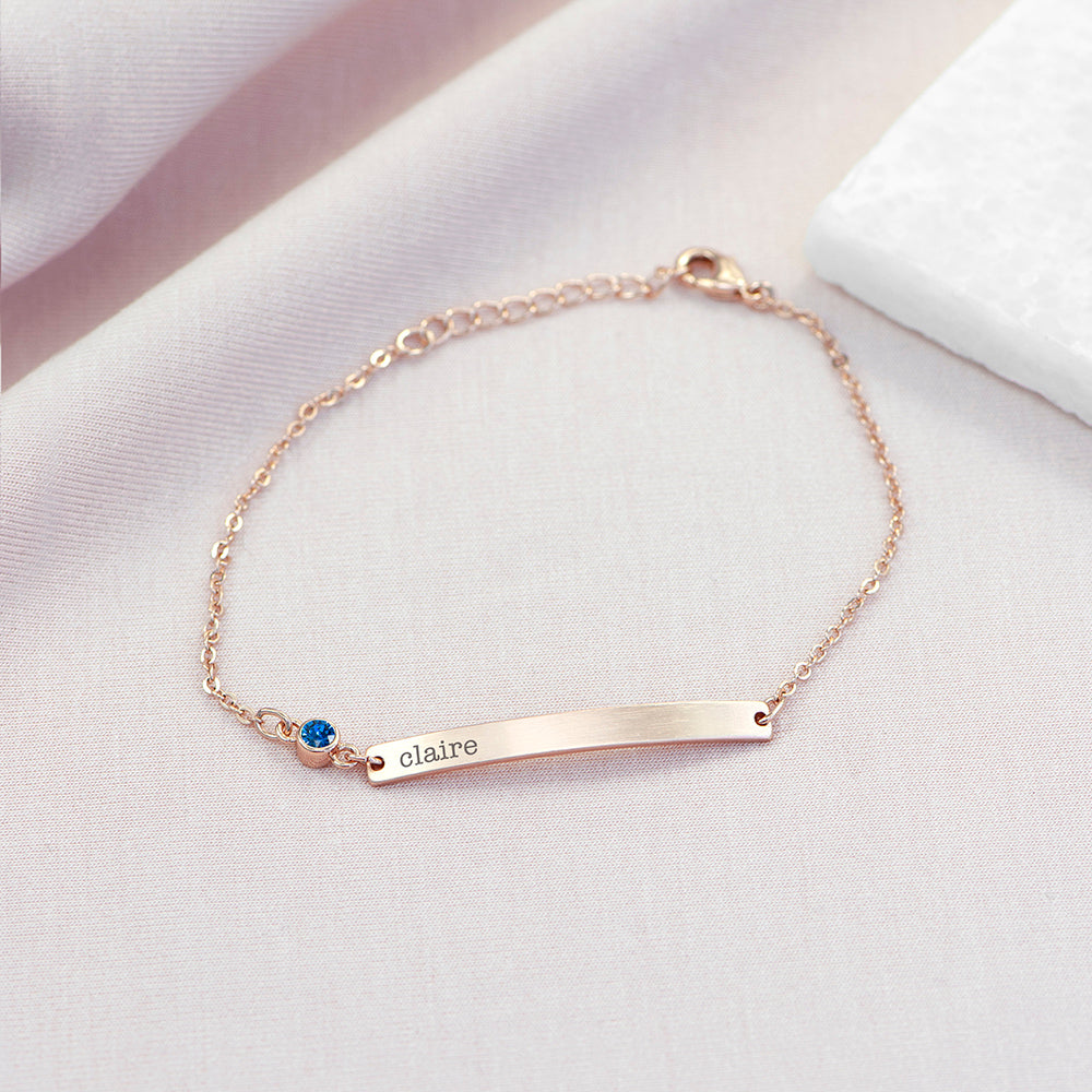 Personalised Rose Gold Birthstone Crystal Bracelet