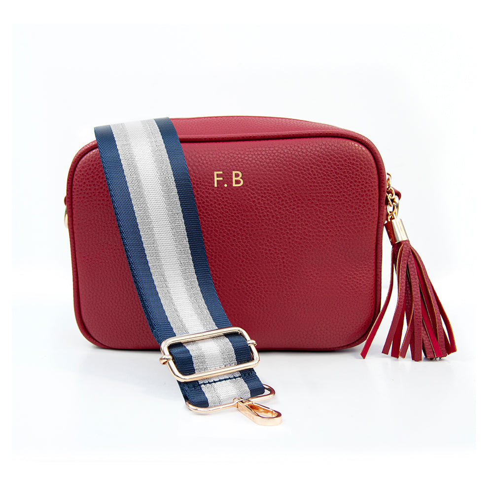 Personalised Red Crossbody Bag in Vegan Leather