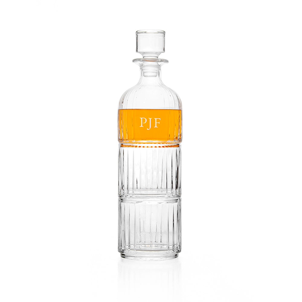 Personalised Stacking Whisky Decanter and Tumblers Set