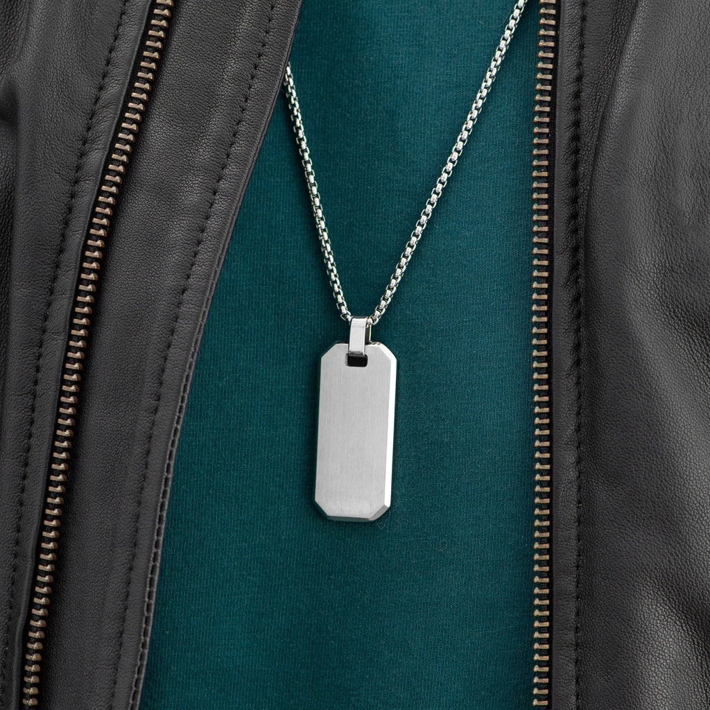 Personalised Silver Dog Tag Necklace for Men