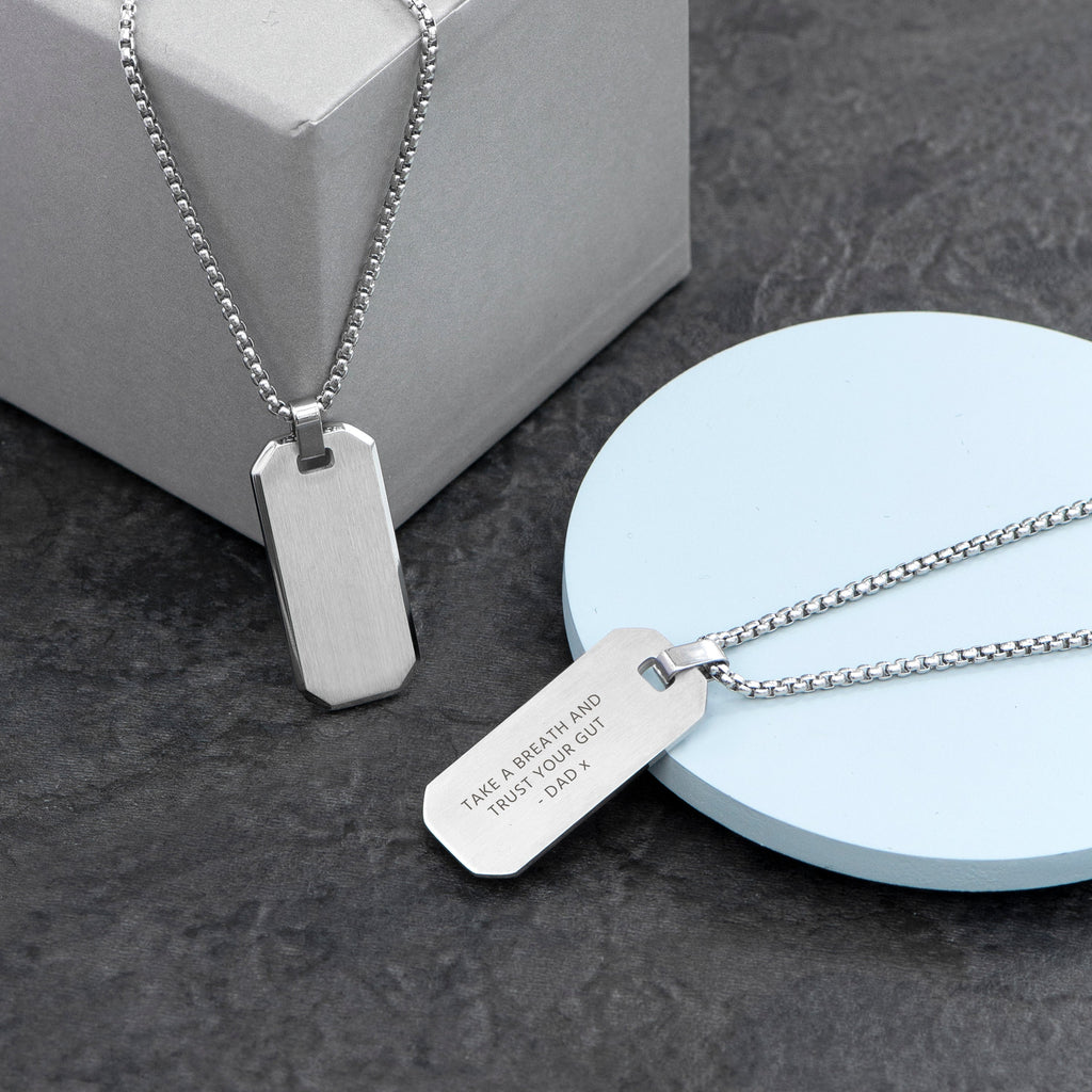 Personalised Silver Dog Tag Necklace for Men