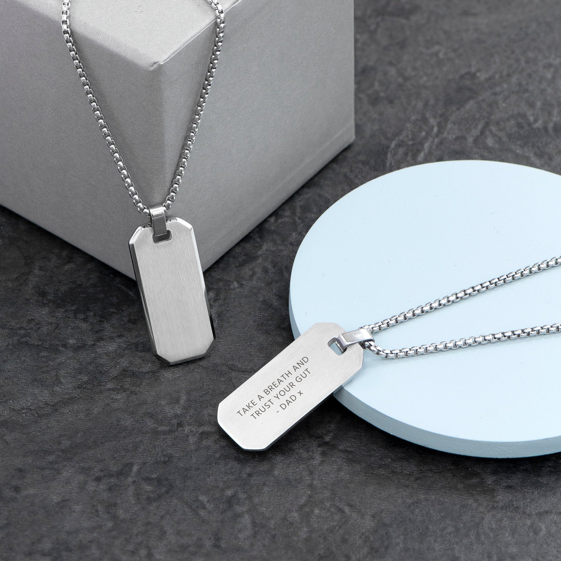 Personalised Silver Dog Tag Necklace for Men