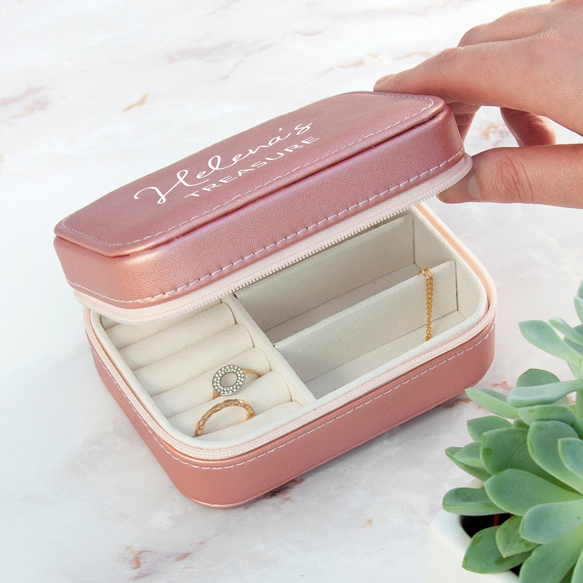 Personalised Sparkly Pink My Treasure Jewellery Case