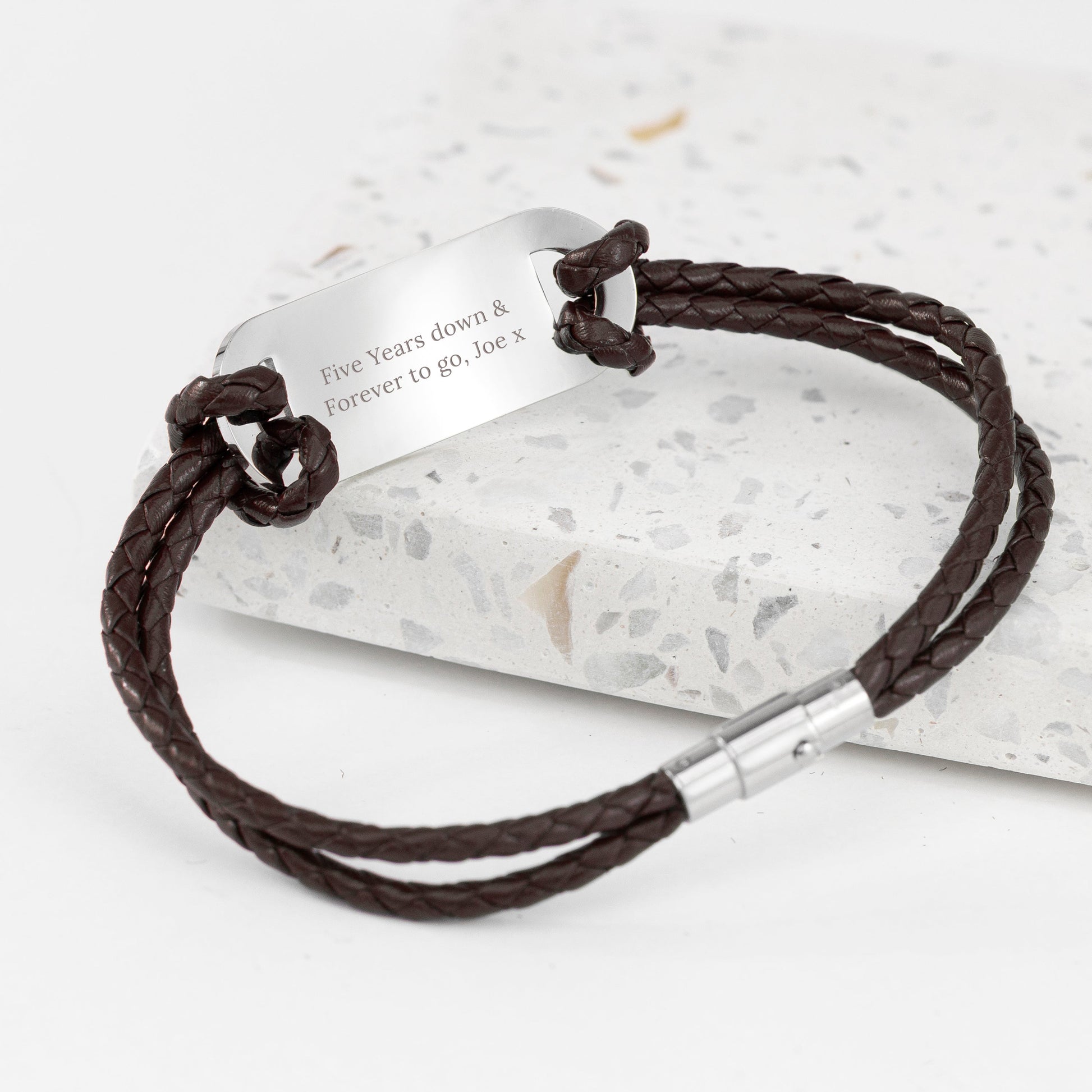 Personalised Men's Celtic Trinity Leather Bracelet