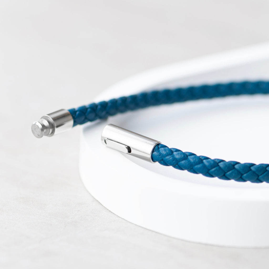 Personalised Men's Anchor Capsule Leather Bracelet