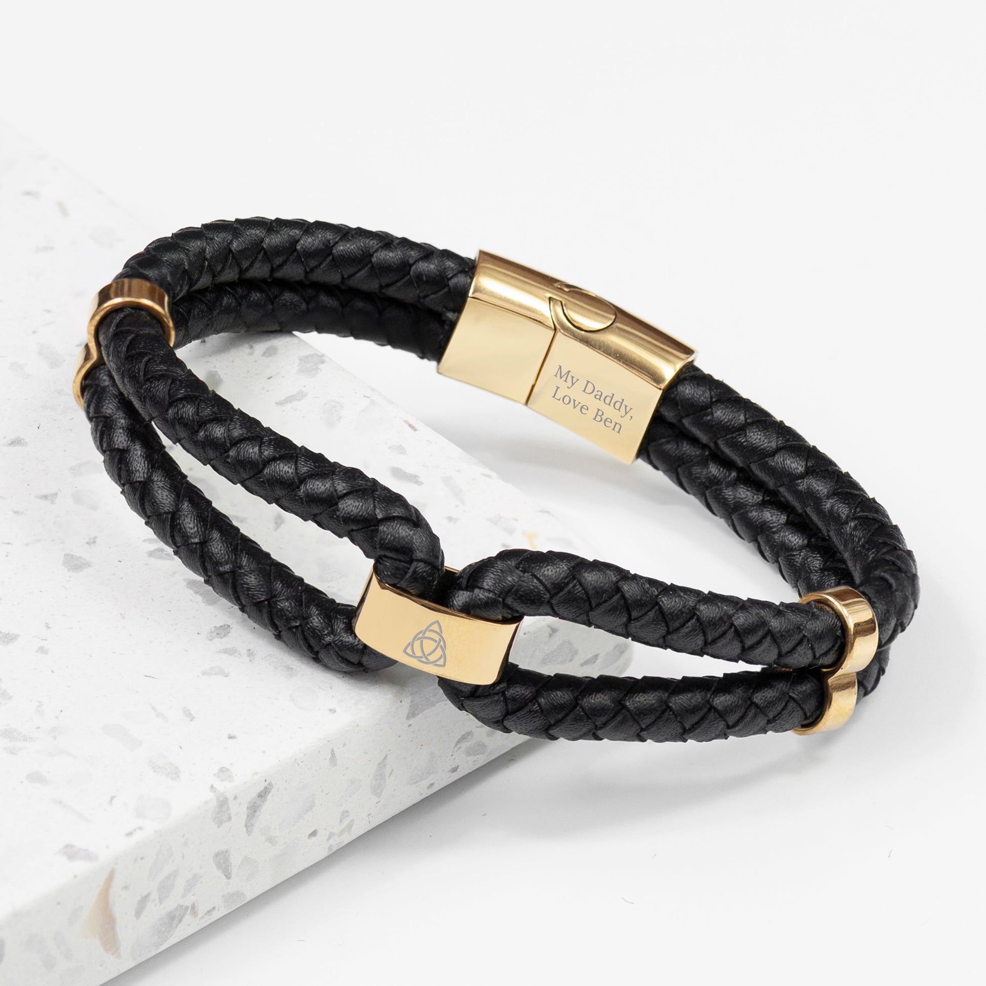 Personalised Men's Dual Leather Bracelet