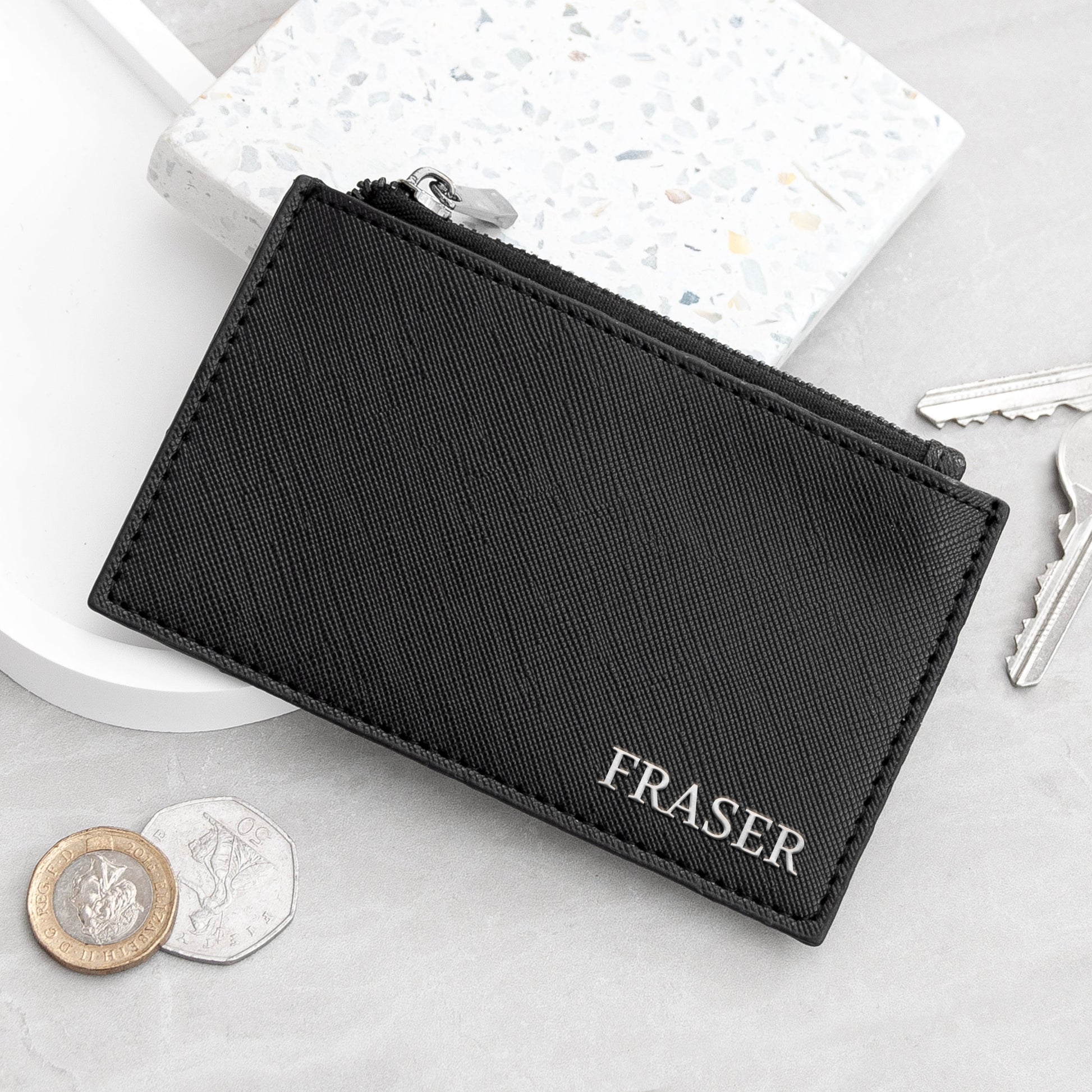 Personalised Men's Card Holder in Vegan Leather