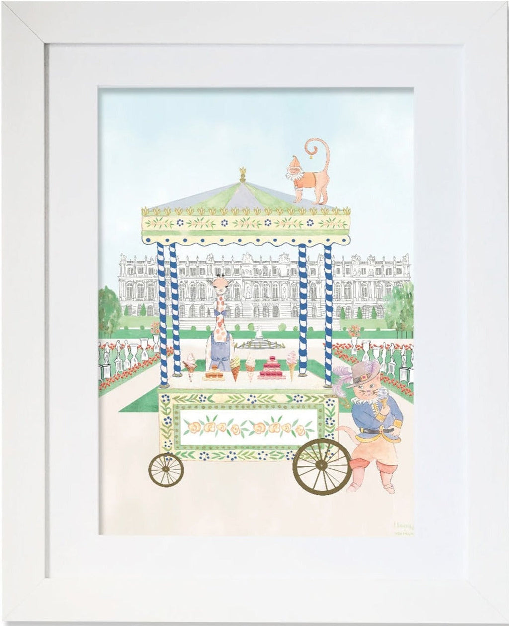Personalised Animal Ice Cream Stand Palace of Versailles Print for Boys