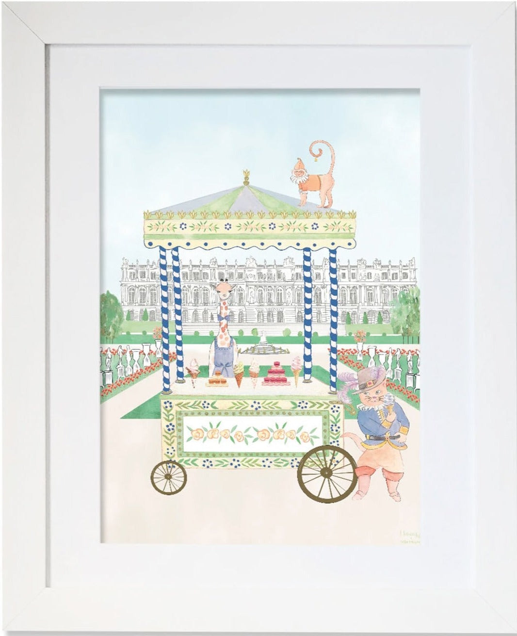Personalised Animal Ice Cream Stand Palace of Versailles Print for Boys
