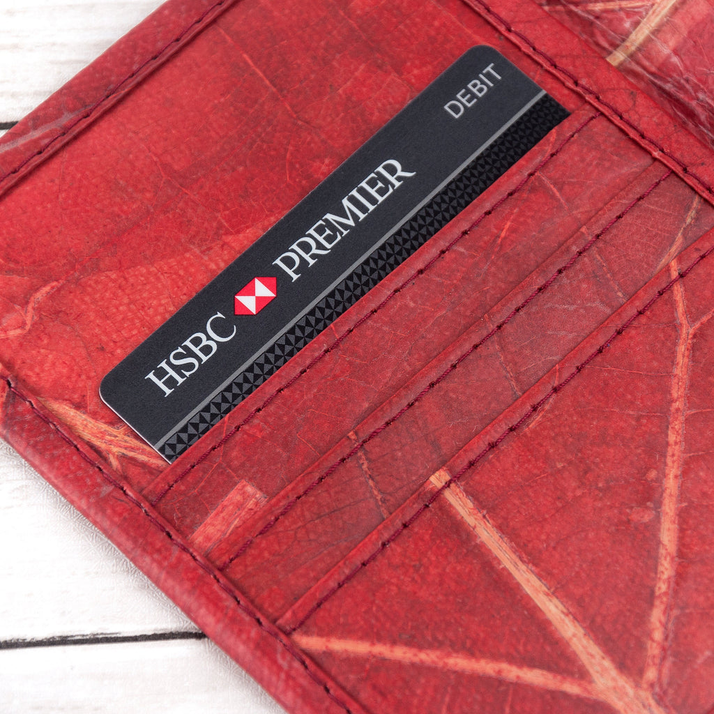 Vegan Teak Leaf Leather Passport Cover