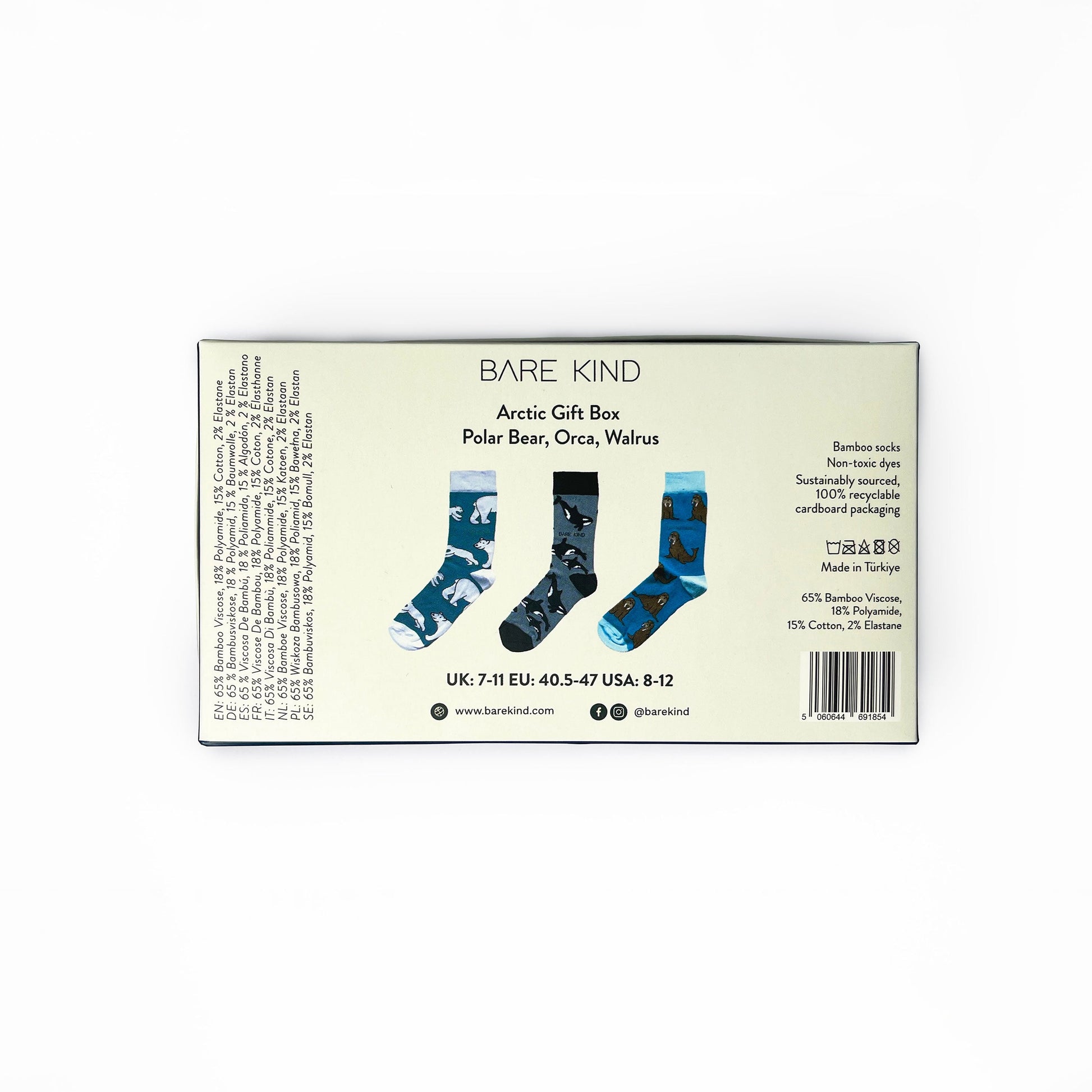 Arctic Animals Bamboo Socks Gift Box of 3