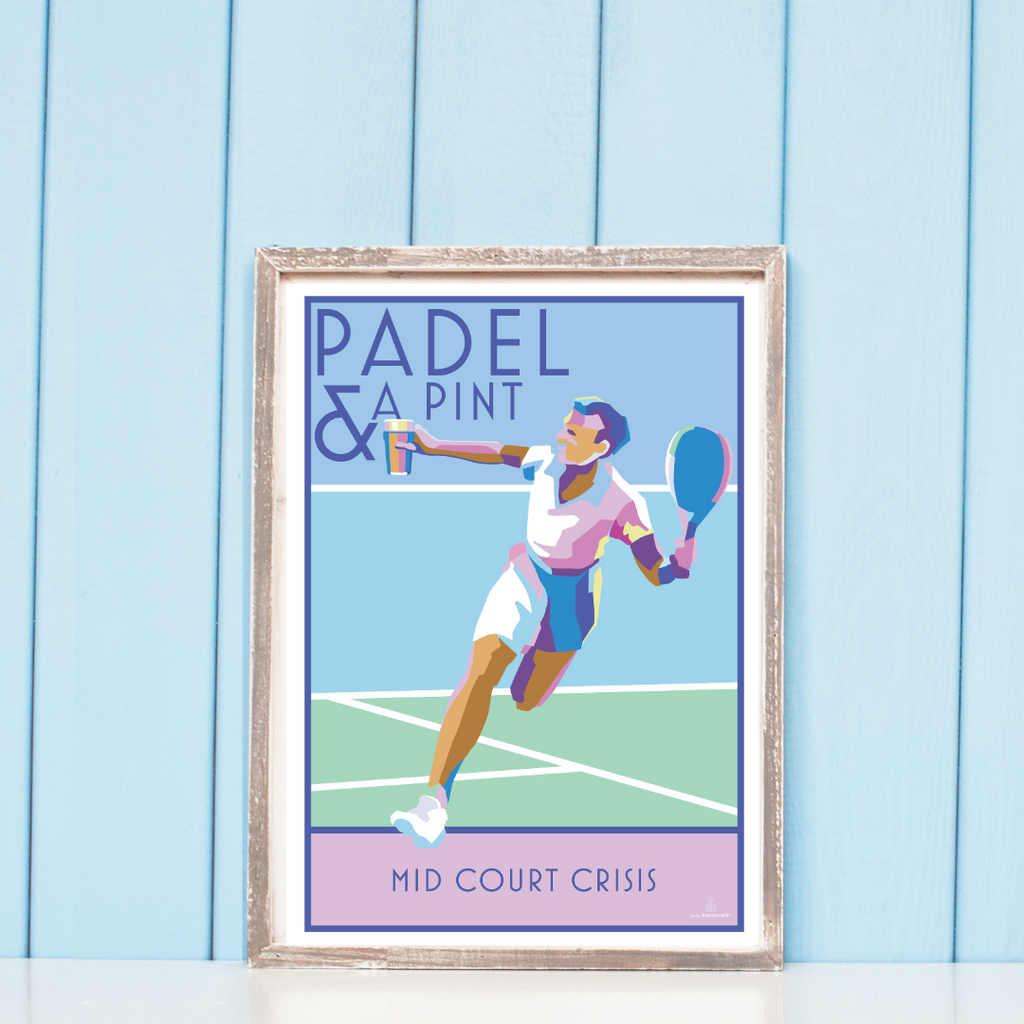 Padel and Pint A4 Print