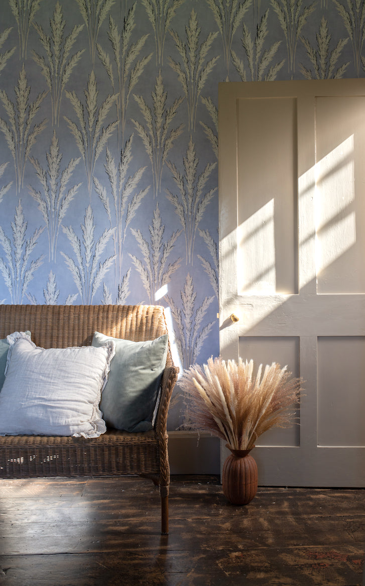 Pampas Wallpaper in Powder Blue
