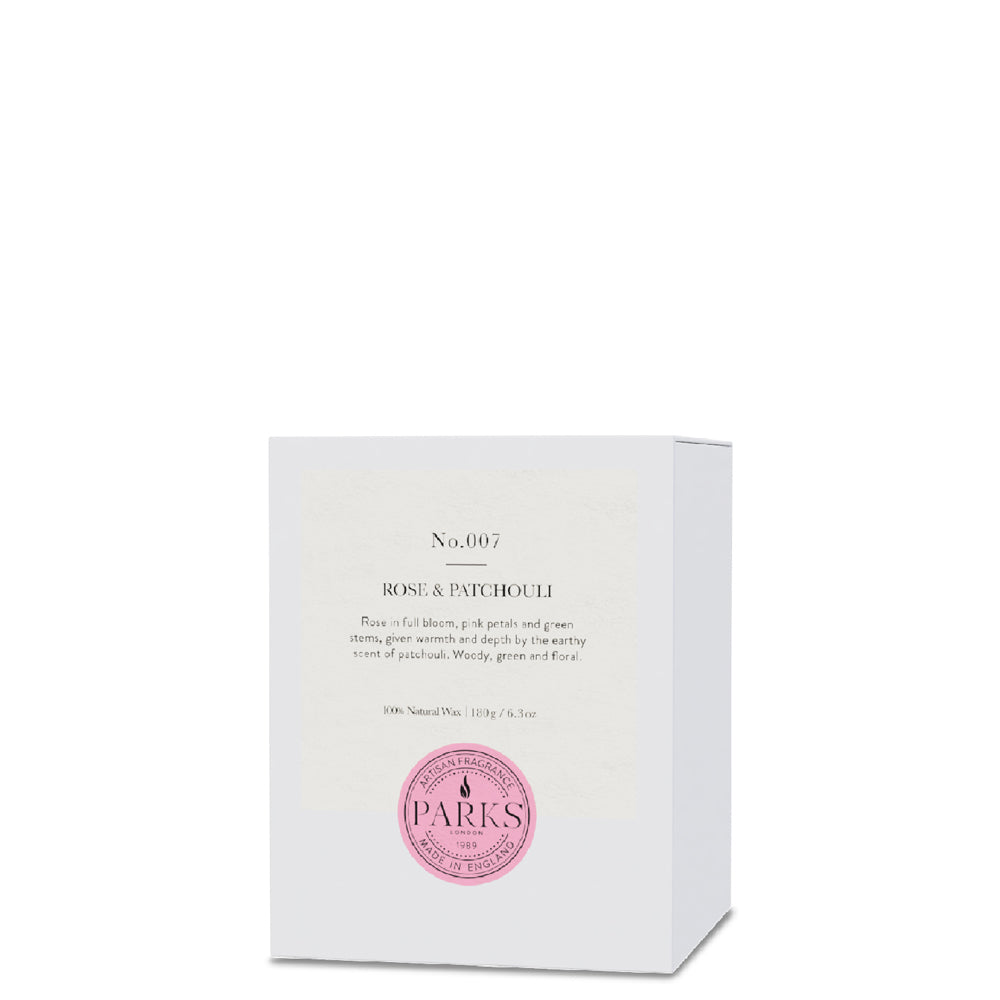 Rose and Patchouli Single Wick Scented Candle 180g