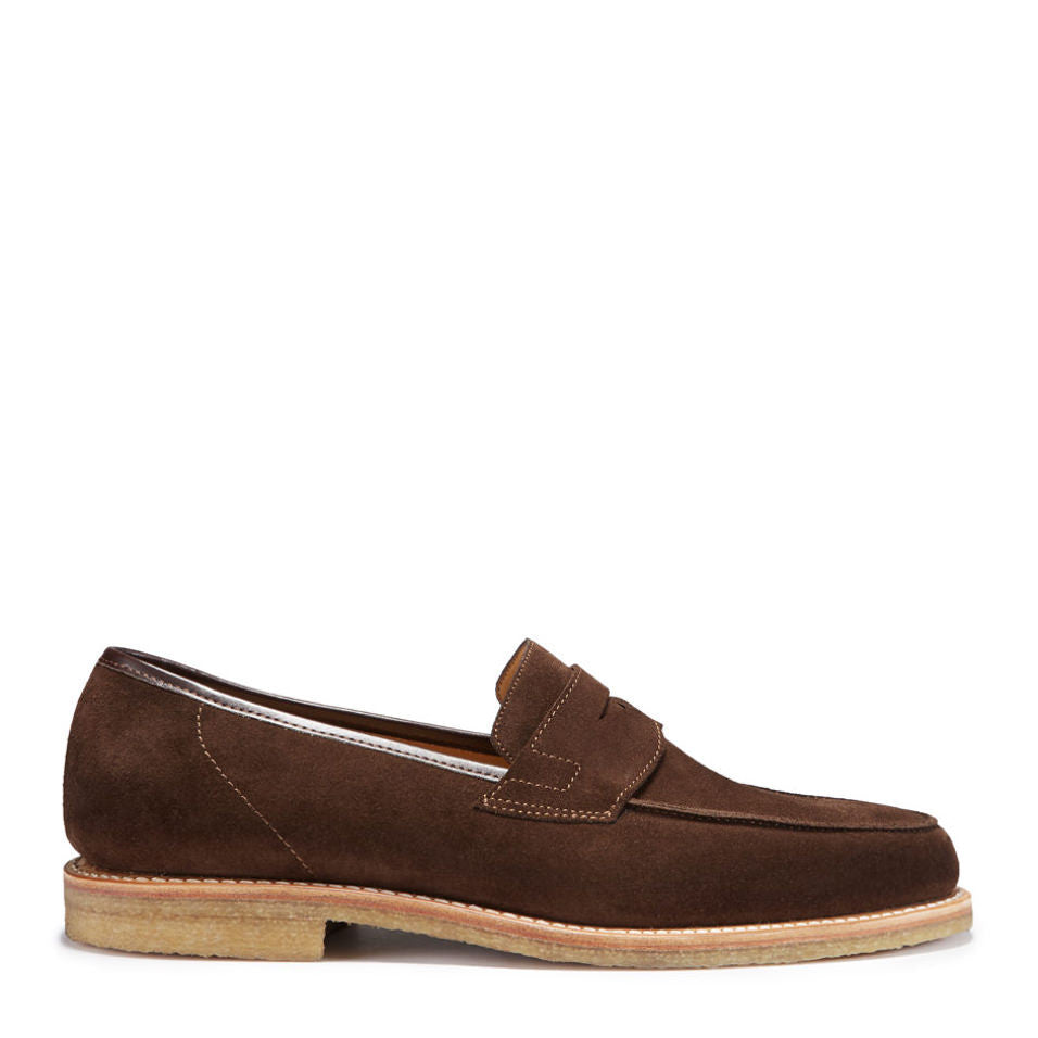 Brown Suede Loafers with Crepe Rubber Sole
