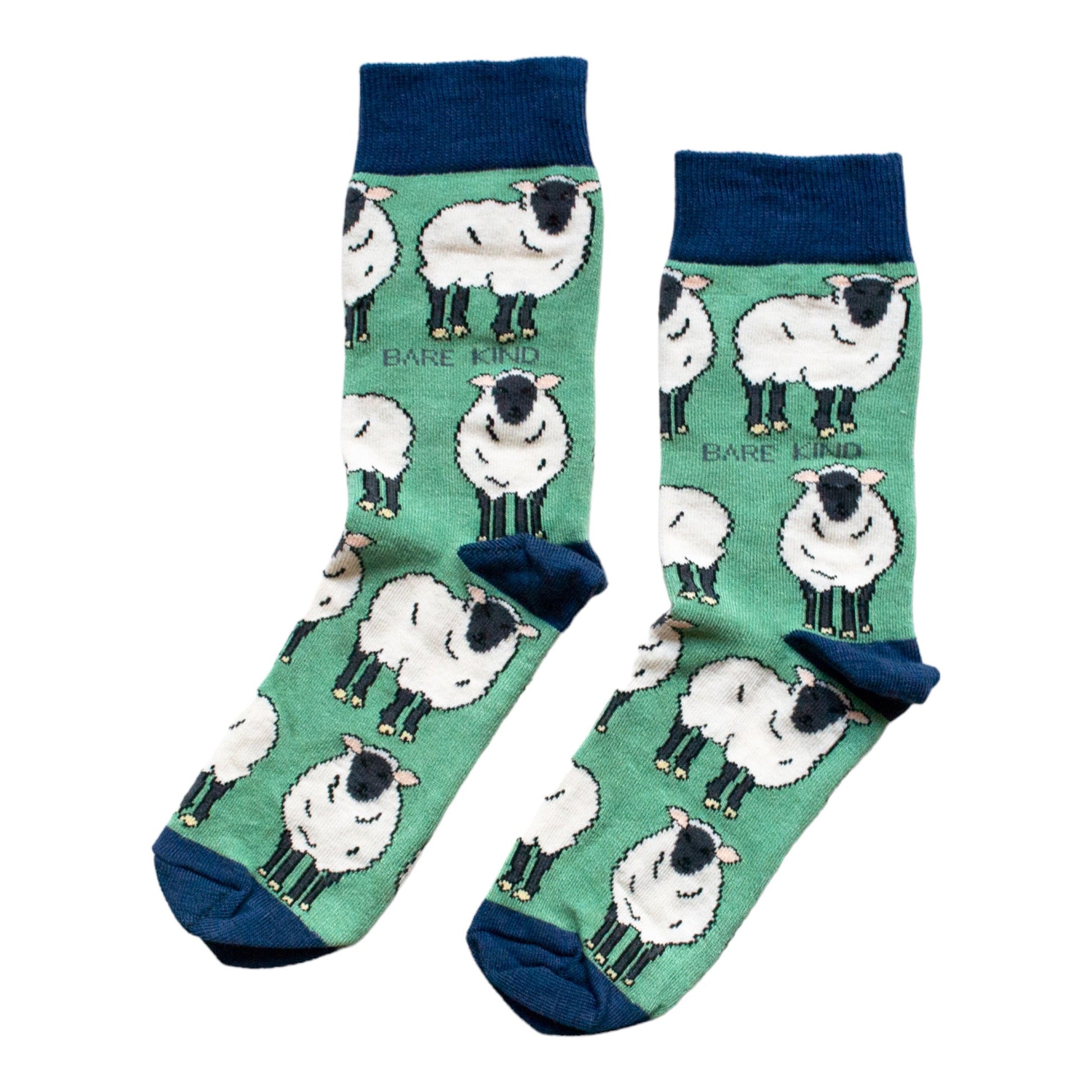 Save the Sheep Bamboo Socks in Forest Green