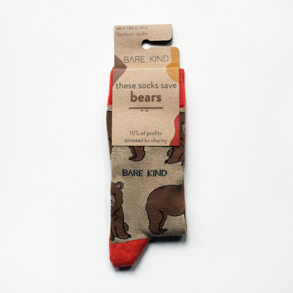 Save the Bears Bamboo Socks in Brown