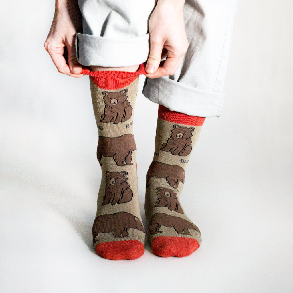 Save the Bears Bamboo Socks in Brown
