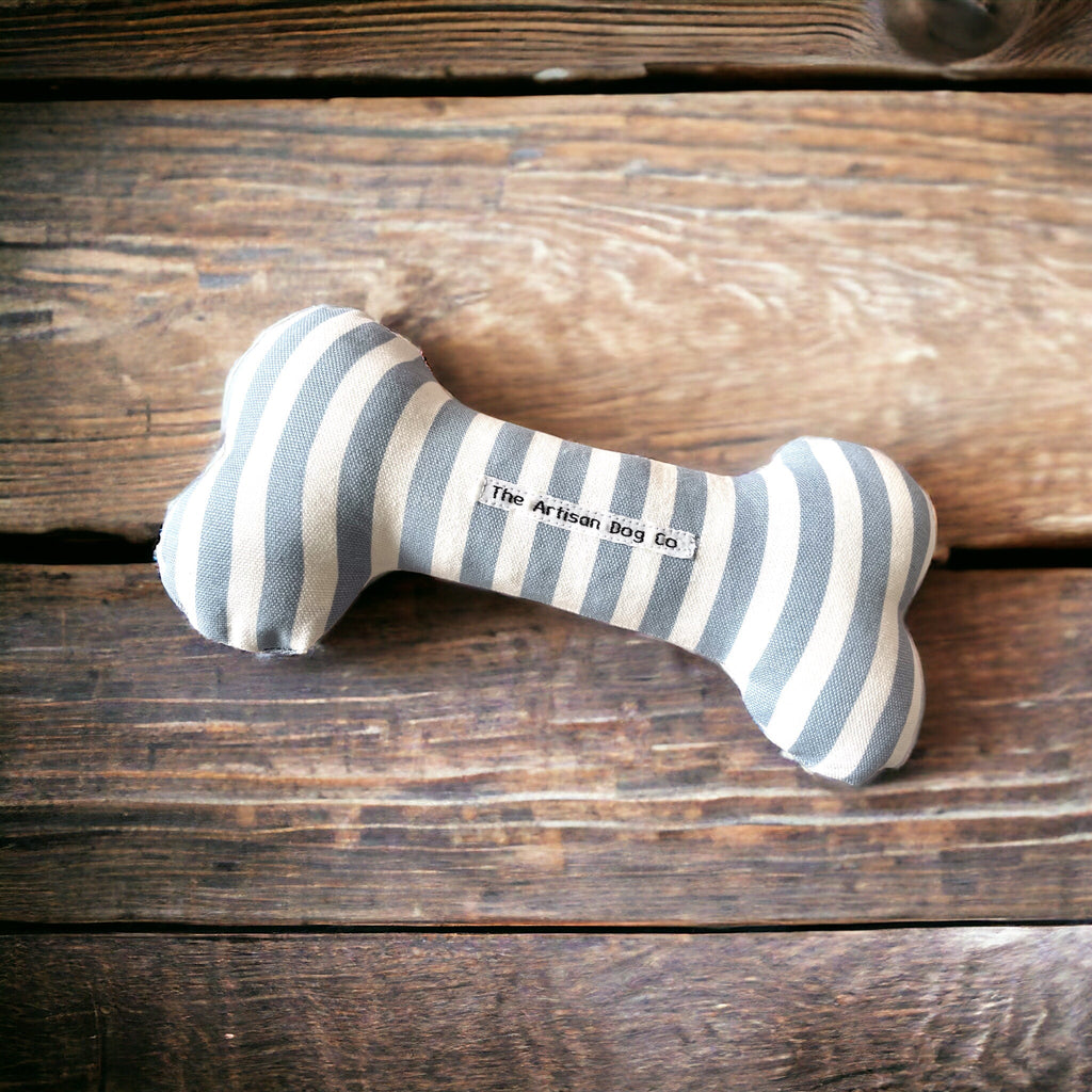 Handcrafted Squeaky Dog Bone Toy in Choice of Fabrics