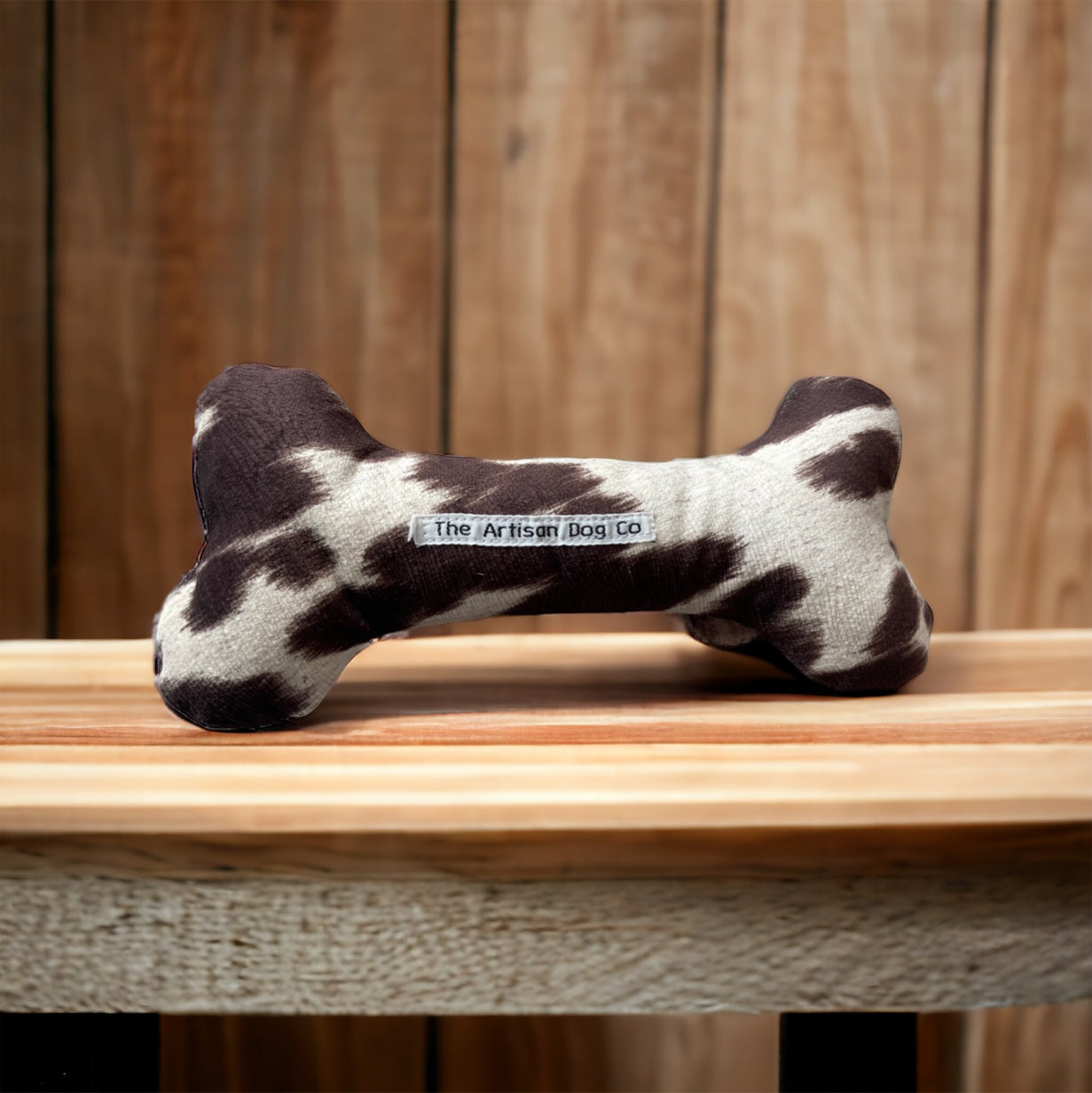Handcrafted Squeaky Dog Bone Toy in Choice of Fabrics