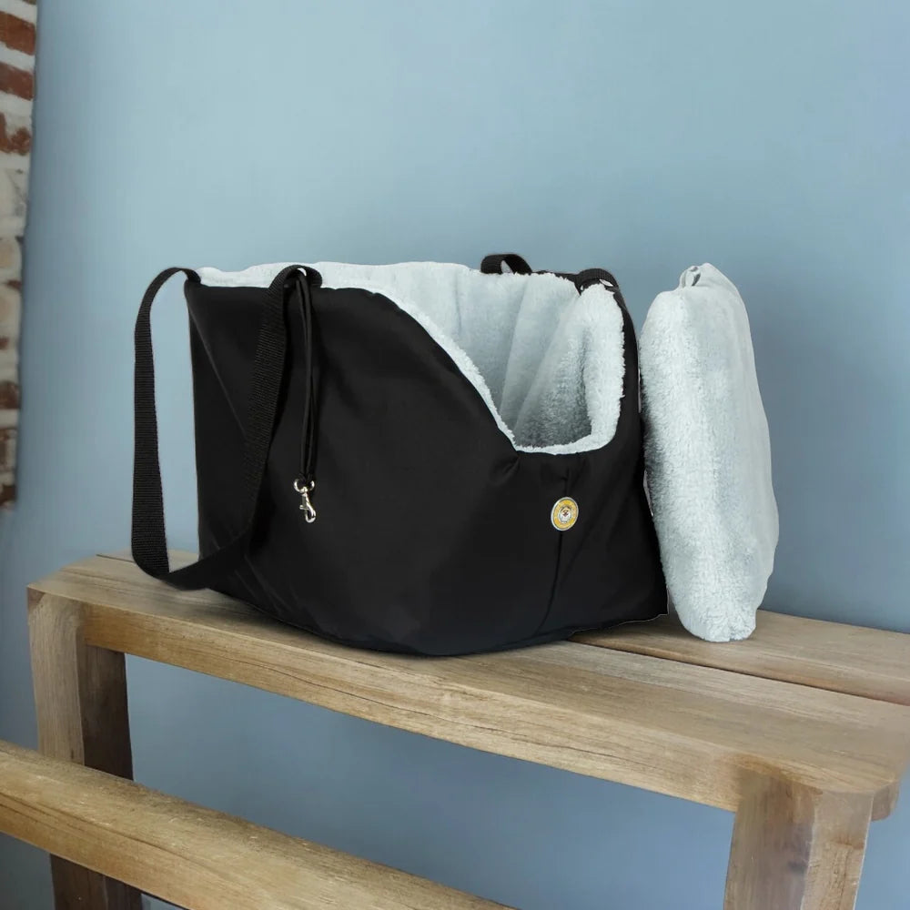 Black and Light Blue Luxury Rainy Bear Dog Carrier