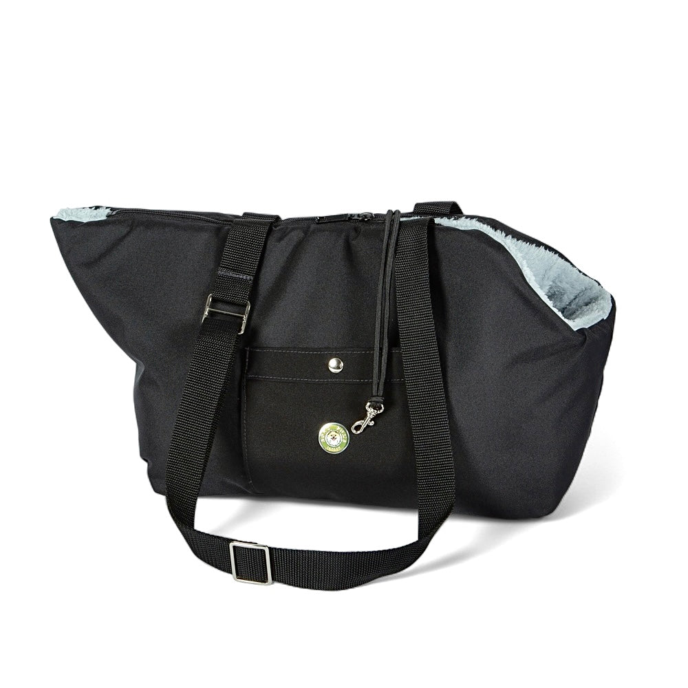 Black and Light Blue Luxury Rainy Bear Dog Carrier with Zipper