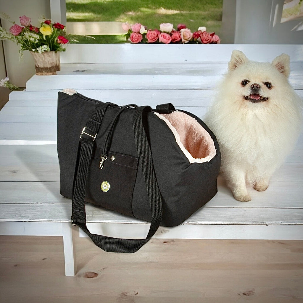 Black and Pink Luxury Rainy Bear Dog Carrier with Zipper