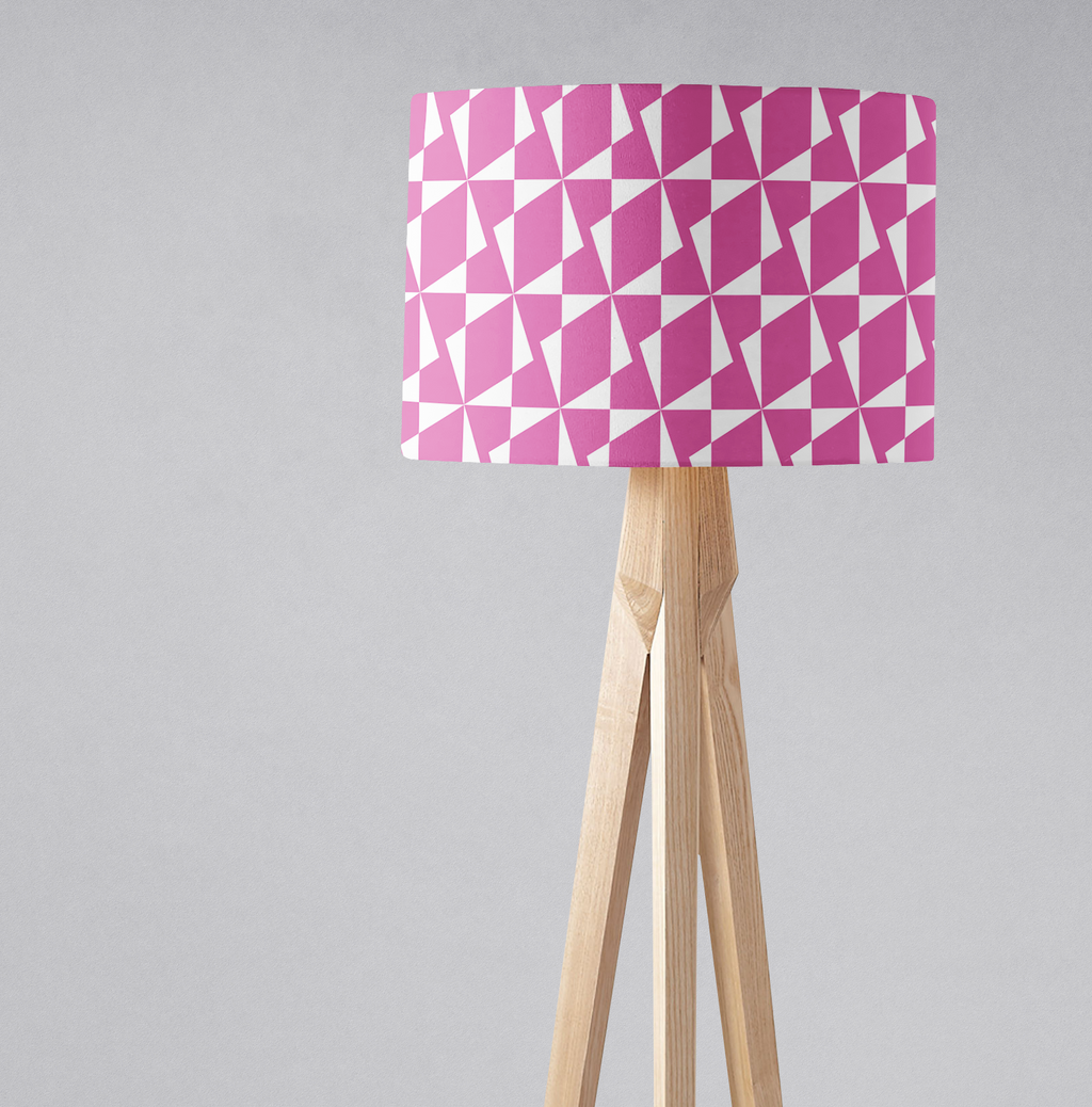 Pink Retro Geometric Lampshade for Ceiling or Table Lamp