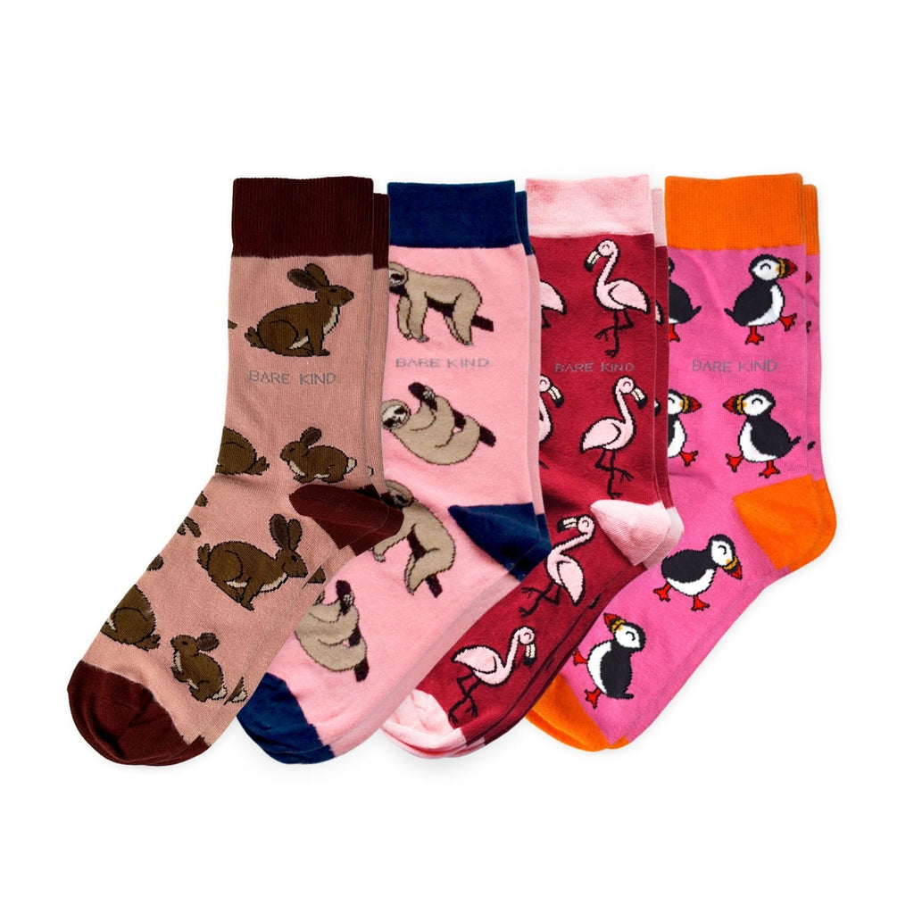 Pink Lover 4 Pair Bamboo Sock Set