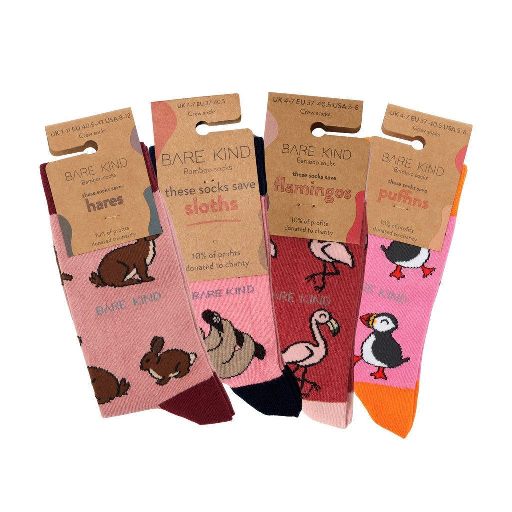 Pink Lover 4 Pair Bamboo Sock Set