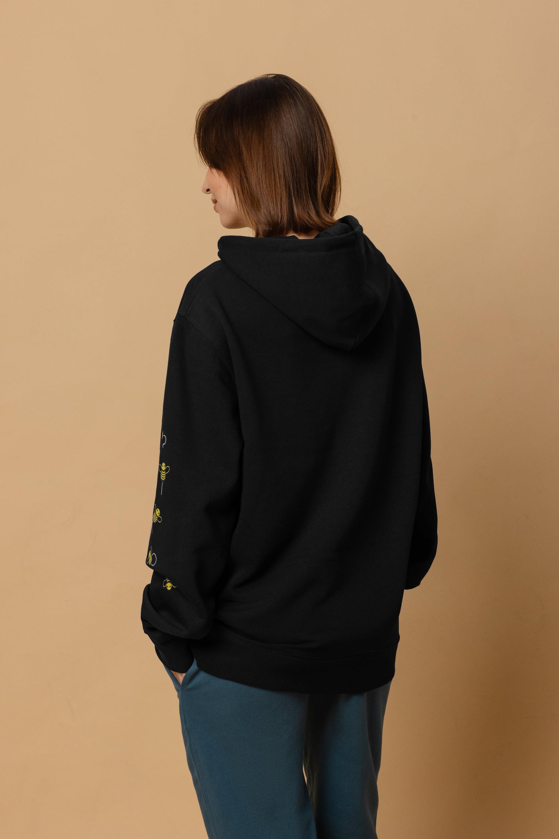 Black Bee Hoodie in Organic Cotton
