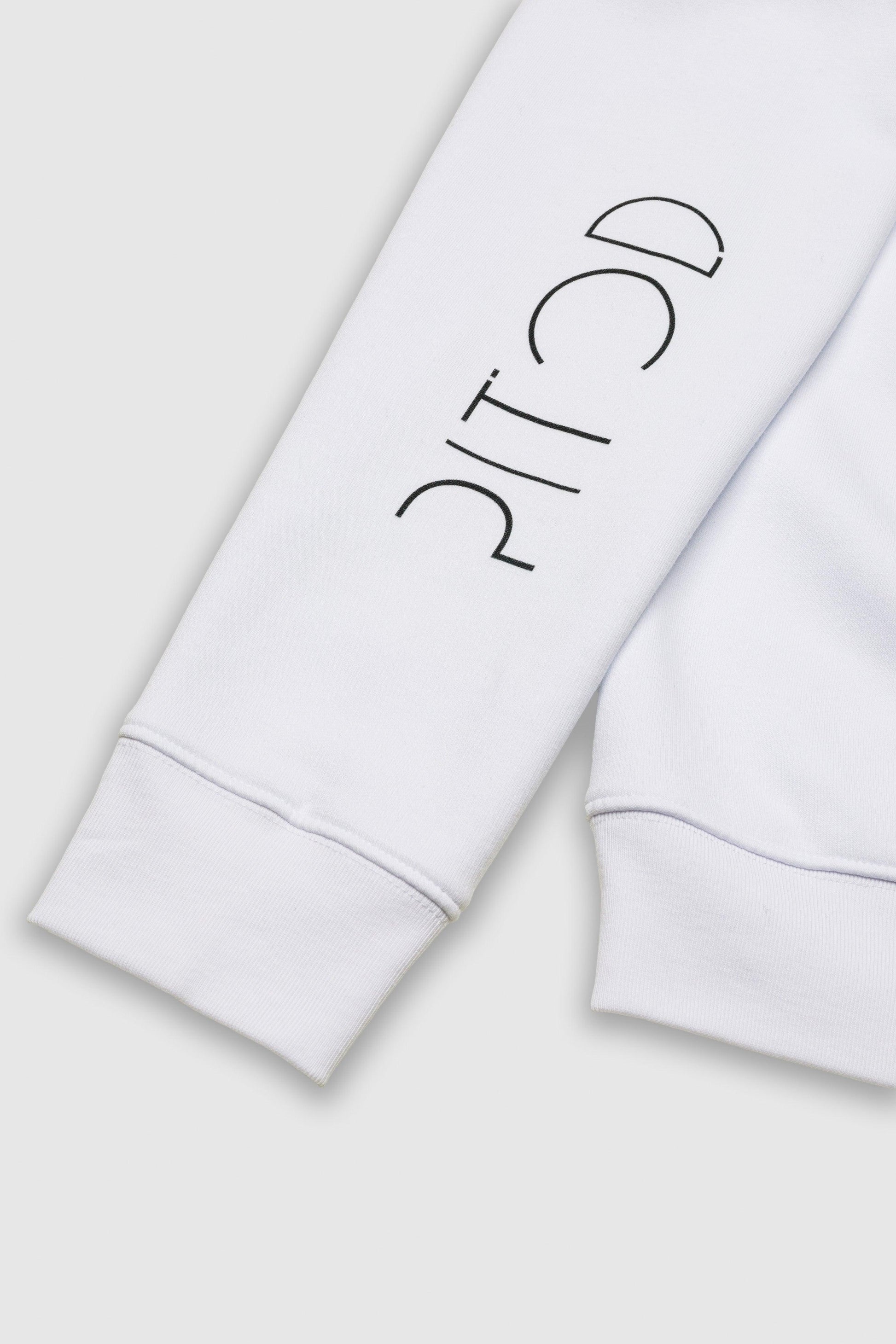 Organic Cotton Sleeve Sweatshirt in White