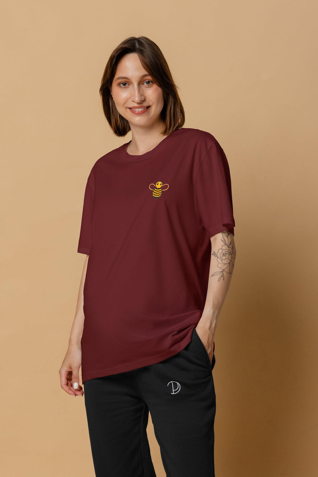 Organic Cotton Embroidered Bee T-Shirt