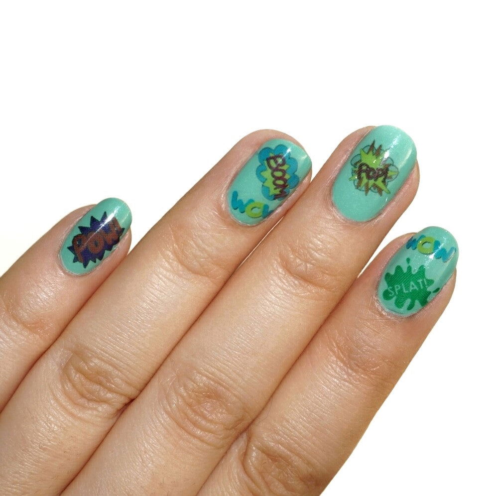 Pop Art Explosion Nail Tattoos