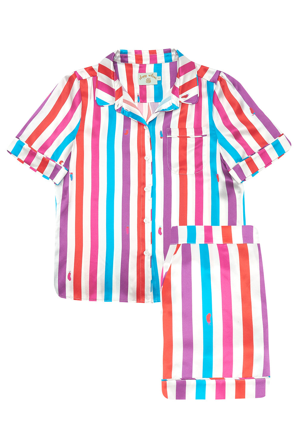 Poppy Hawaiian Stripe Silk Blouse