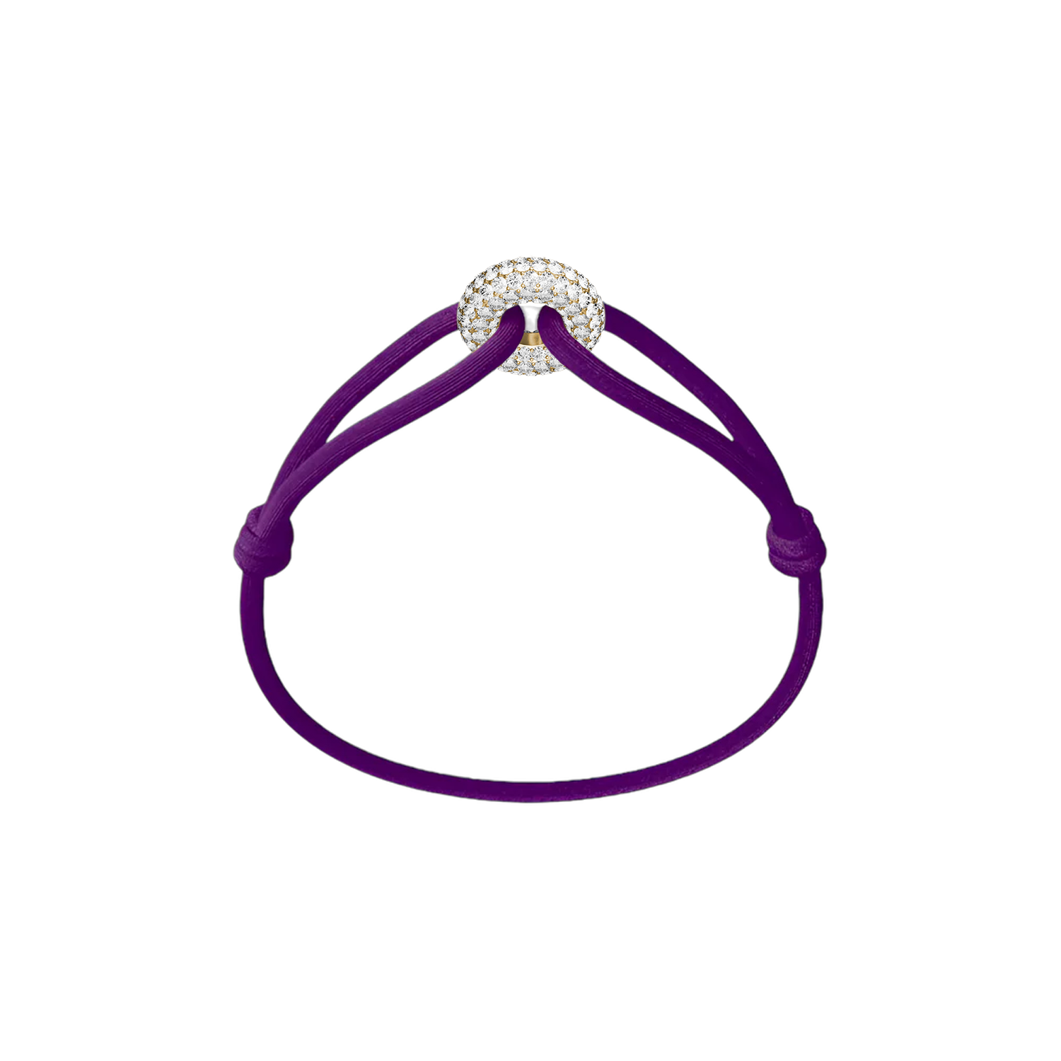 Golden Pave Cord Bracelet with Lab Diamonds
