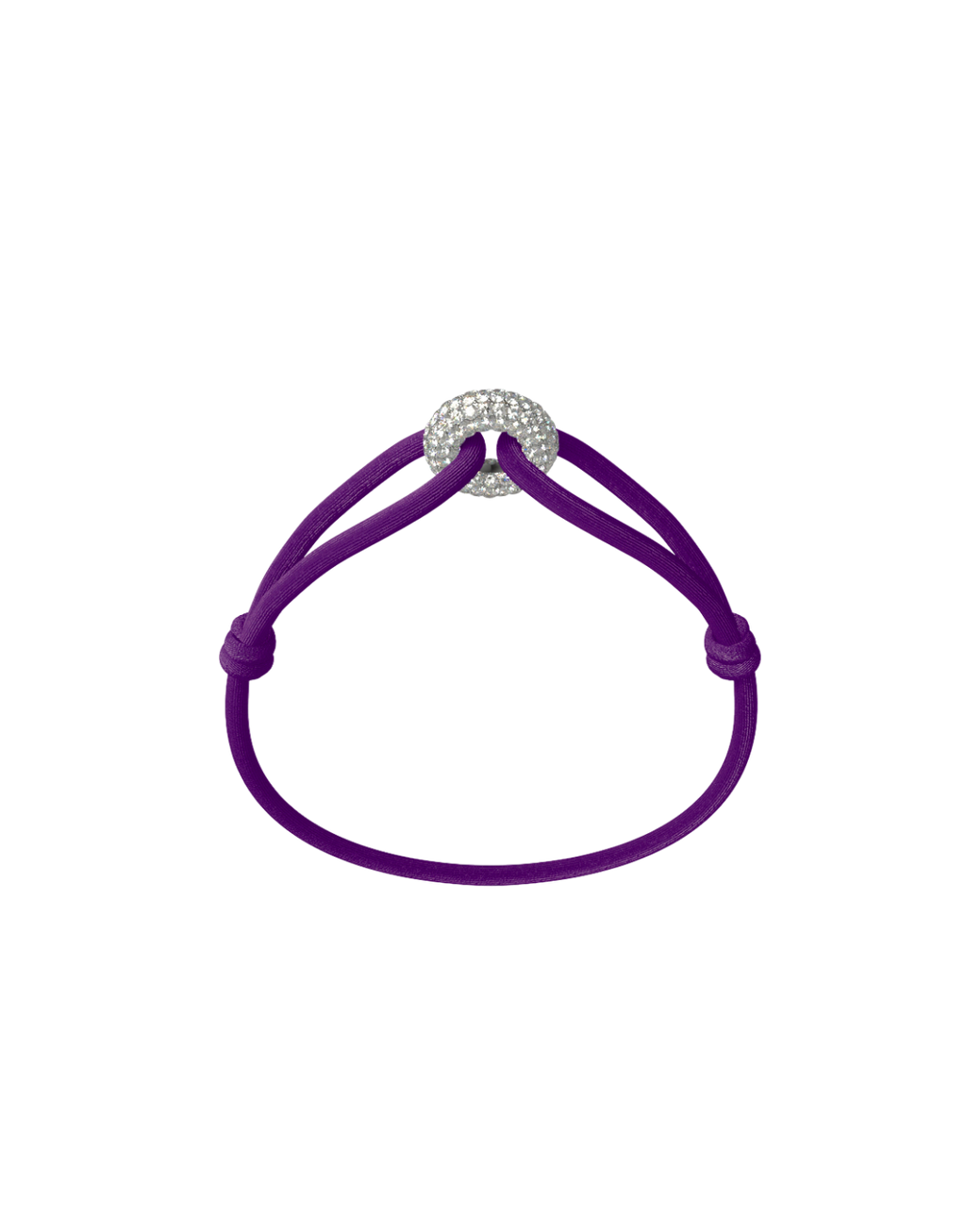 Silver Soho Pavé Cord Bracelet