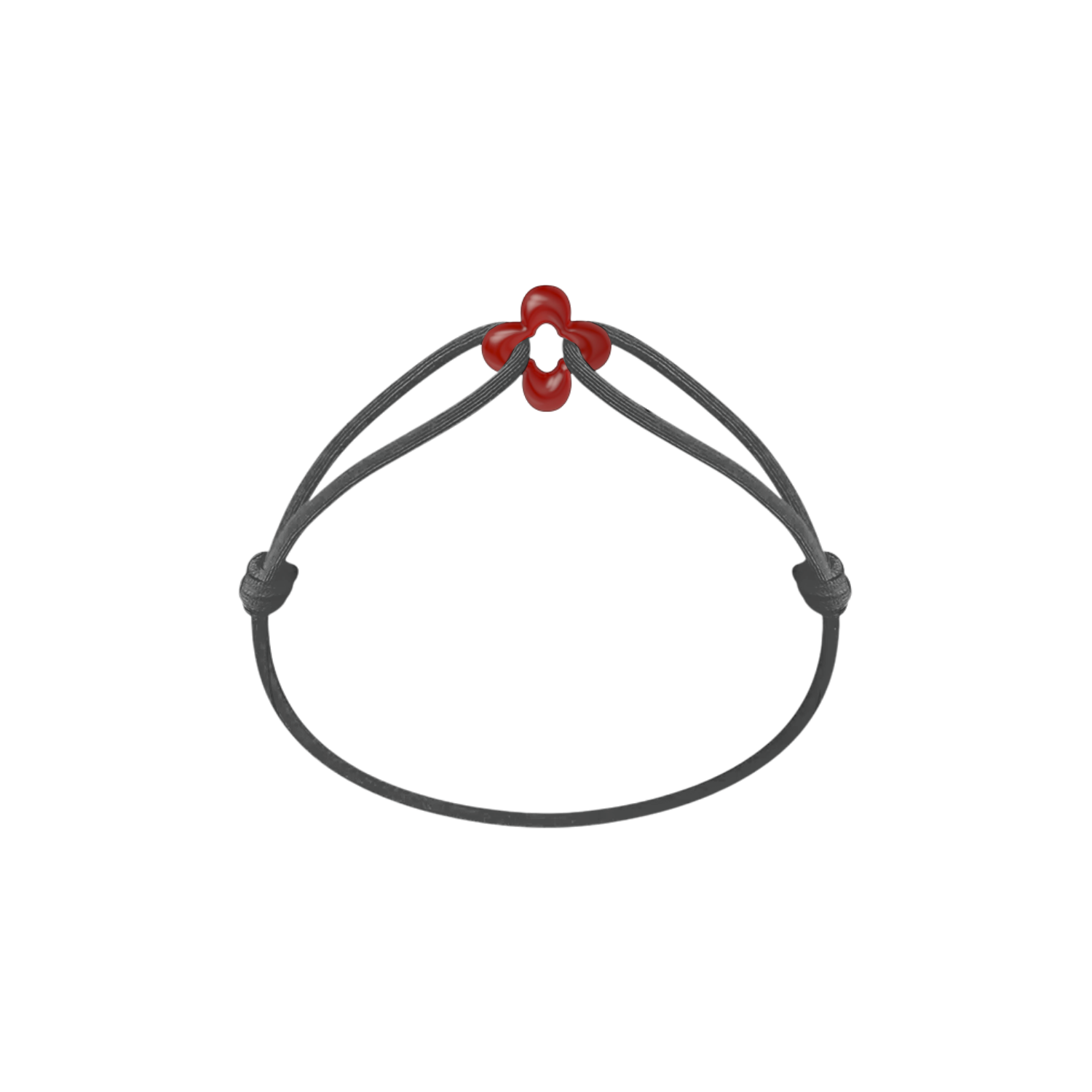 Mini Red Clover Cord Bracelet with Carnelian