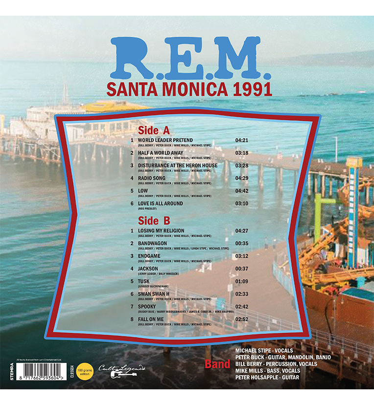 R.E.M. Santa Monica 1991 12 Inch Album on 180g Vinyl