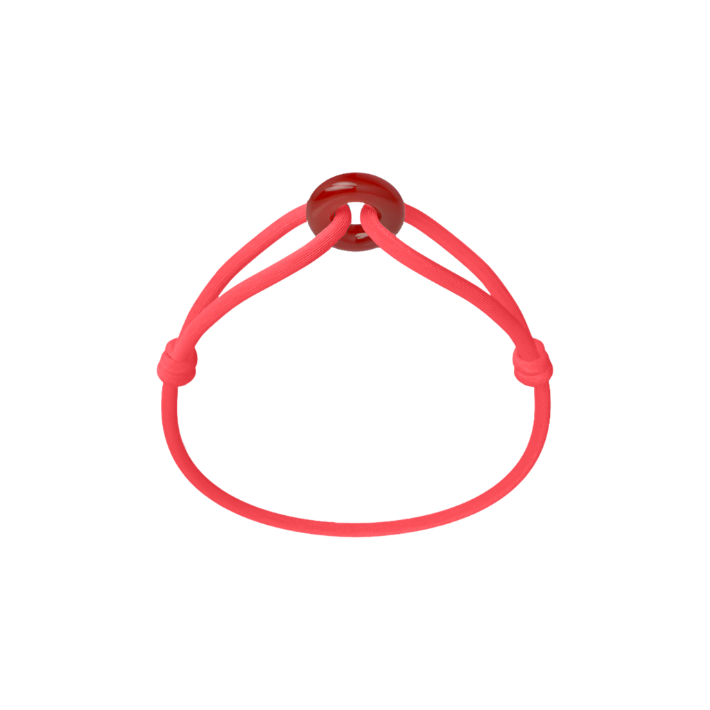 Red Soho Cord Bracelet with Carnelian