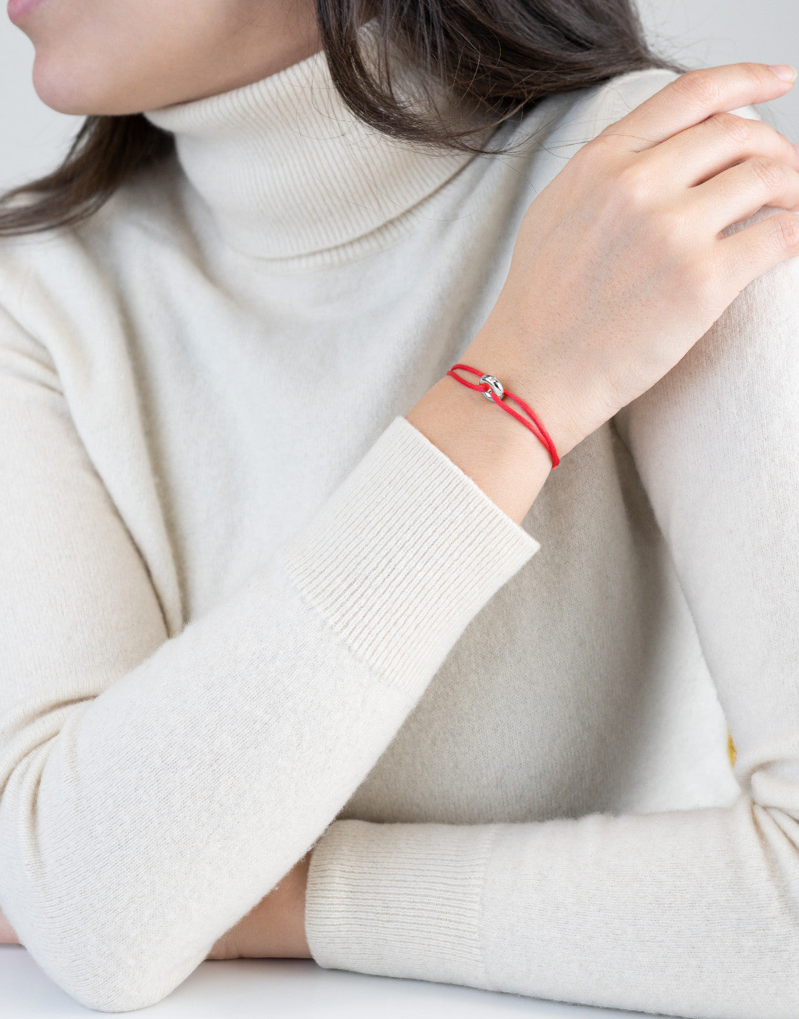 Mini Silver Diamond Cord Bracelet