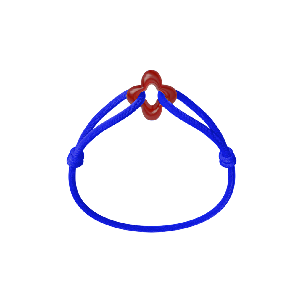 Red Clover Cord Bracelet with Carnelian