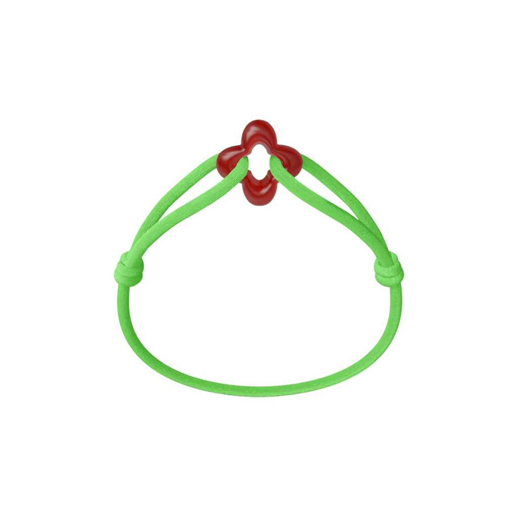 Red Clover Cord Bracelet with Carnelian
