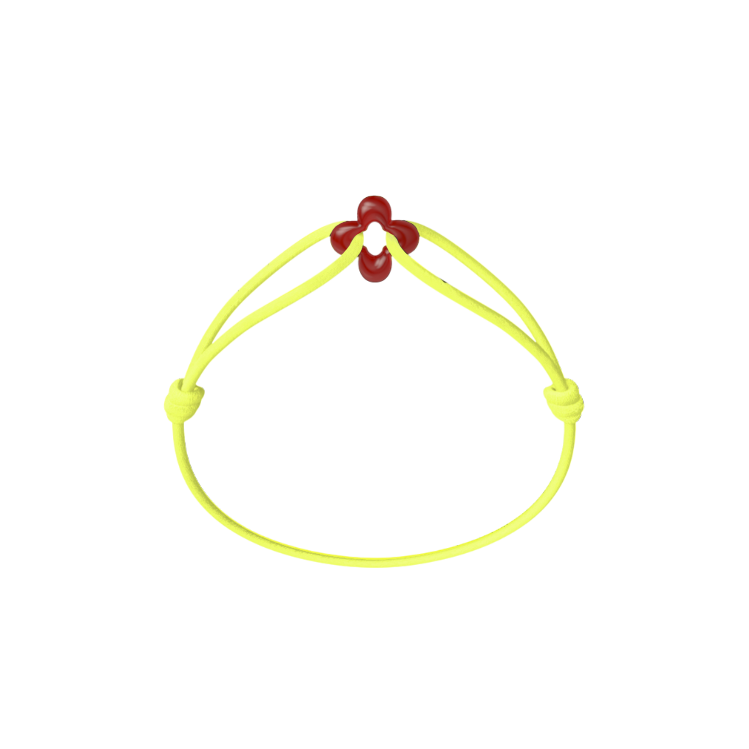Mini Red Clover Cord Bracelet with Carnelian