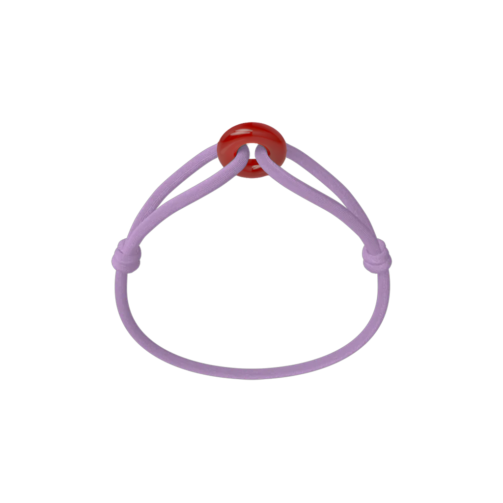 Red Soho Cord Bracelet with Carnelian