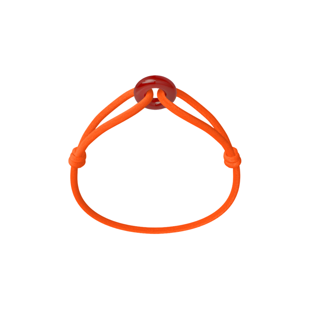 Red Soho Cord Bracelet with Carnelian