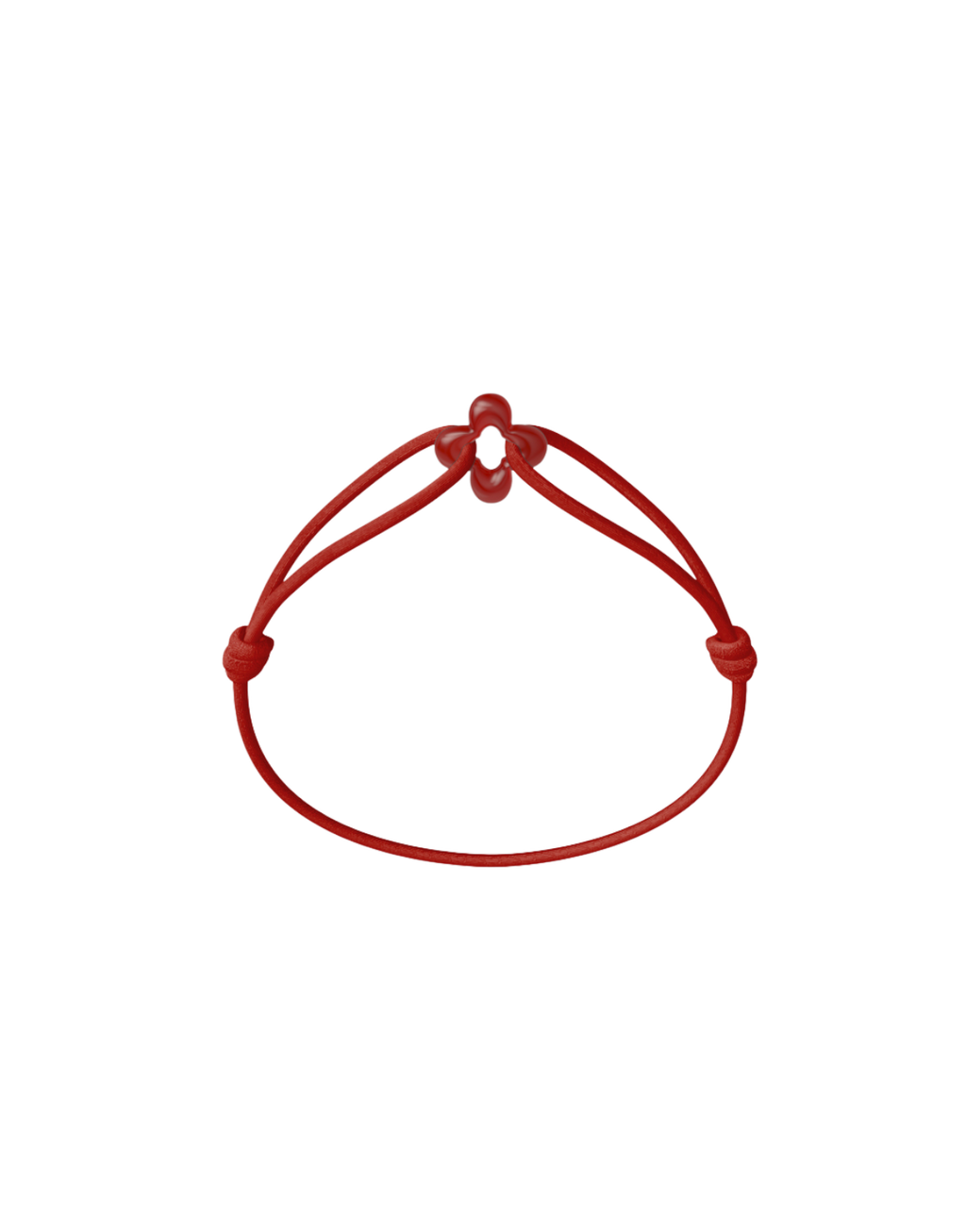 Mini Red Clover Cord Bracelet with Carnelian